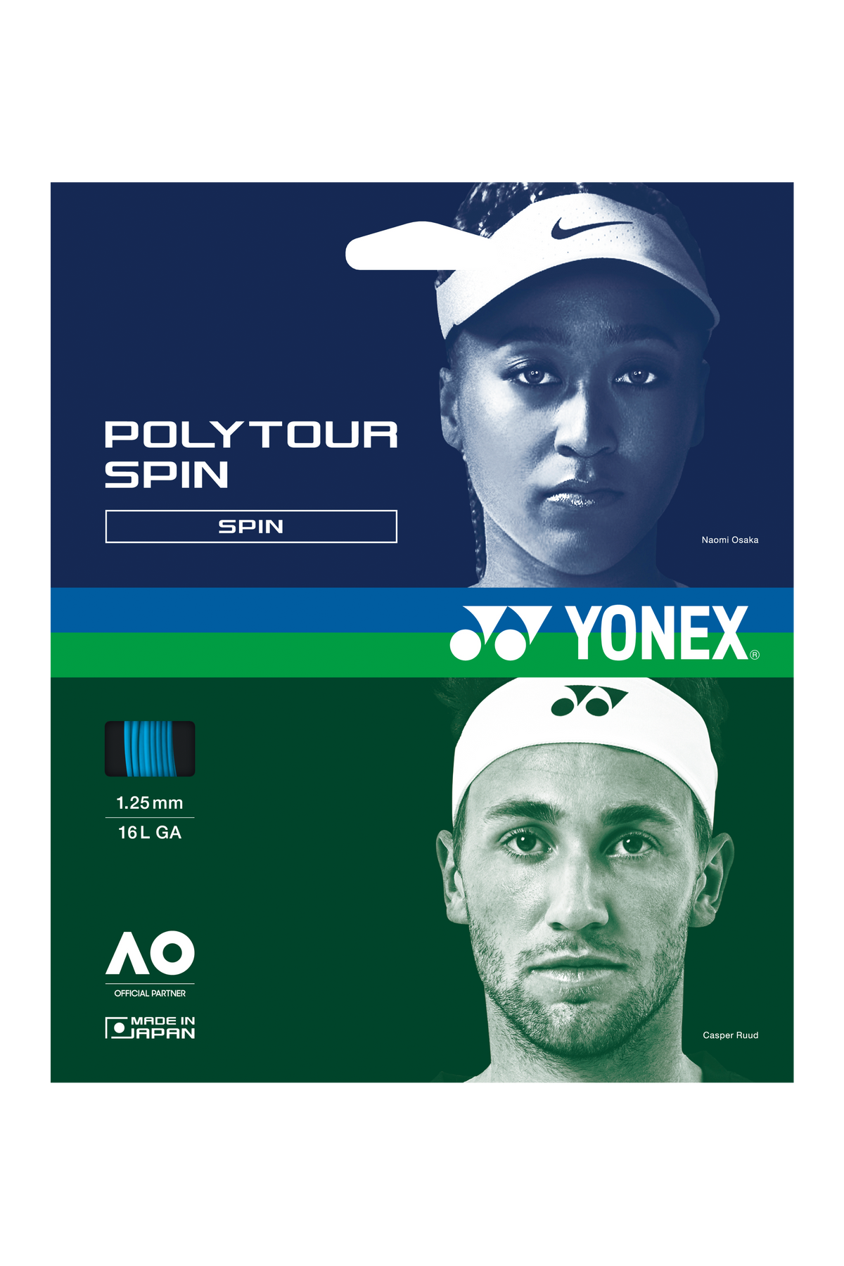 Yonex Polytour Spin G 1.25 Tennis Stringing